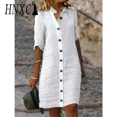 Dames Mode Zomer Lente Effen Kleur Print 2/1 Mouw Casual Jurken