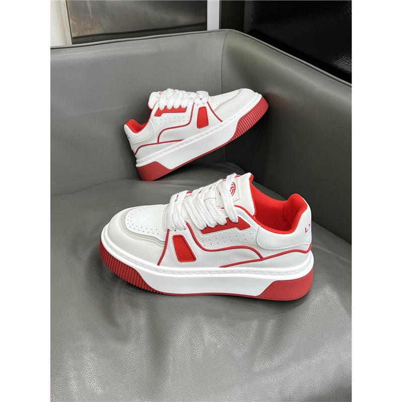 Board Shoes Spring New Leather Breathable Platform Sports Casual Shoes Cs