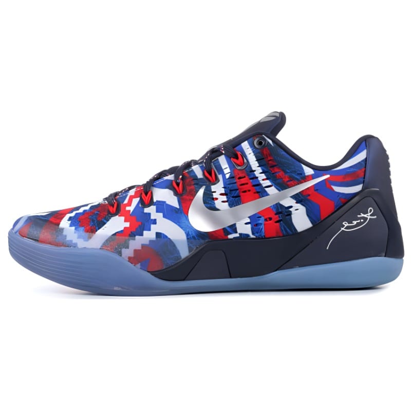 Nike Kobe 9 EM Low 'Independence Day' Slip Resistant Lightweight Non slip Lightweight Low top Basketball Shoes Men's 646701-104