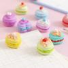 1 Set Cartoon Cute Kawaii Macaron Dessert Rubber Mini Eraser Set For Kids Stationery Office School Supplies