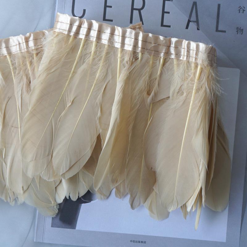 Color Hard Floating Feather Cloth Edge Goose Feather Cloth Strip Diy Feather Flower Skirt Shawl Stage Costume Wing Decoration