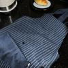 Stripe Stain-resistant Kitchen Apron with Pocket And Removable Hand Towel for Women Men Cross-back Restaurant Cooking Pinafore Breathable