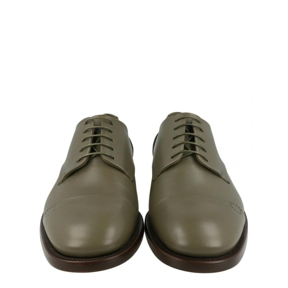 Salvatore Ferragamo Green Gavino Leather Oxfords