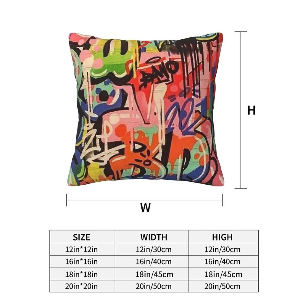 Urban Pattern Hip Hop Graffiti Street Art 2 Pcs Square Pillowcase Pillow Cover Cushion Throw Pillow For Home Living Room