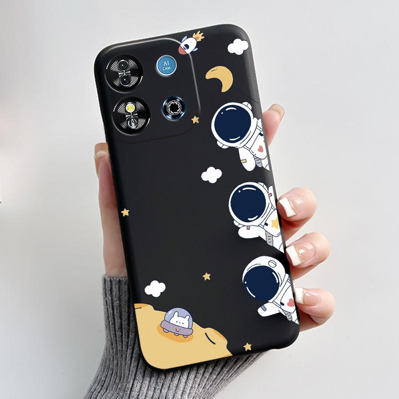 Casing For Oukitel C57S/C57 Pro/C57 Plus/C57 Ultra/BLU J12 Case Aesthetic Cute Cat Cartoon Black Soft Silicone Shockproof Cover