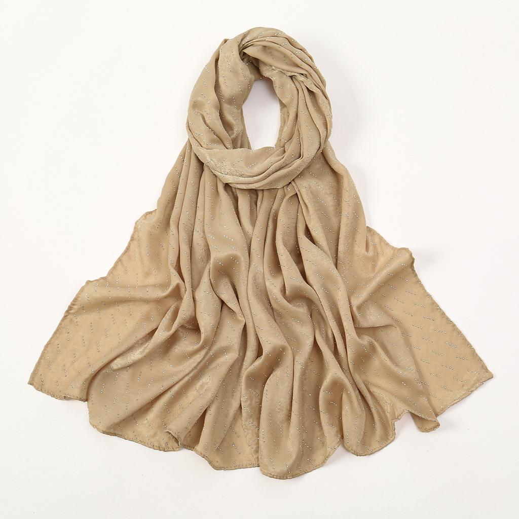 Rhinestone Velvet Satin Cotton Hijab Scarf Women Luxury Soft Plain Shawl For Women Muslim Hijabs Turban Femme Chic Ramadan