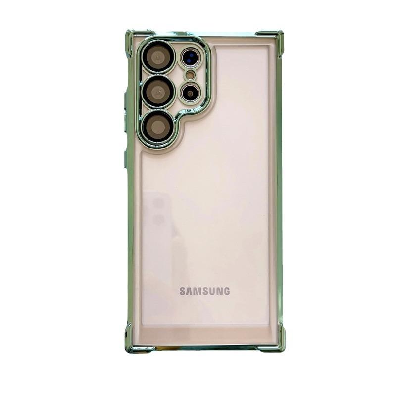 Electroplating Four Corner Airbags Suitable for Samsung S24 Ultra Mobile Phone Case S25 Lens Film Anti Fall Protection Case NOTE10