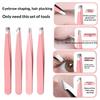 Colorful Stainless Steel 4 Pcs Tweezer Set For Women And Men'S Eyebrows & Eyelashes Comes With Storage Bag