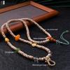 Thailand Amulet Necklace with Diamond Inlaid Bodhi, Star Moon Design, Quick Release Buckle, Thangka, and Emerald Jade Pendant