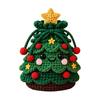 Holiday Home Decor DIY Christmas Crochet Gift Bag Material Kit for Beginners, Handmade Knitted Decoration Bag, Creative Xmas Tree/Elf/Nutcracker