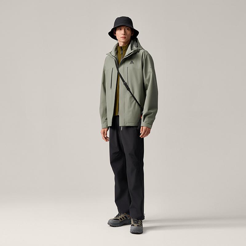 Anta Earth Shell Water Shell 3.0 Three In One Outdoor Waterproof Windproof Jacket Men Jacket Light-Green 952546601-4