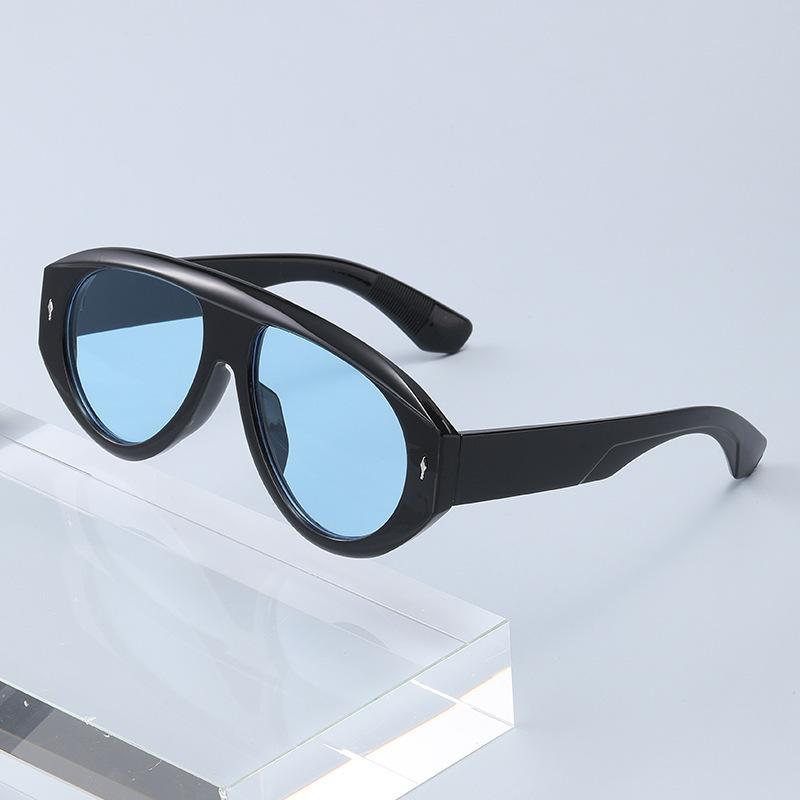European and American large frame arrow mark pilot sunglasses retro ins Internet celebrity glasses fashion street shot plain sunglasses