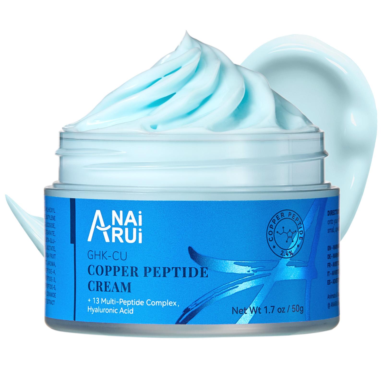 ANAiRUi Copper Peptide Cream, 13 Multi-Peptide Firming Anti-Aging Day & Night Moisturizer 50g