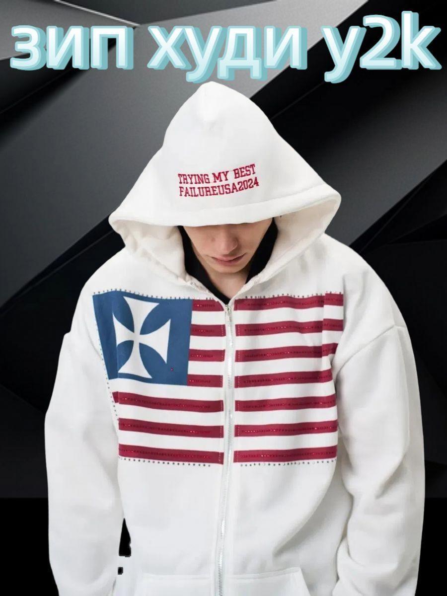 

Женская рубашка из рами с принтом и воротником-стойкой XL белый