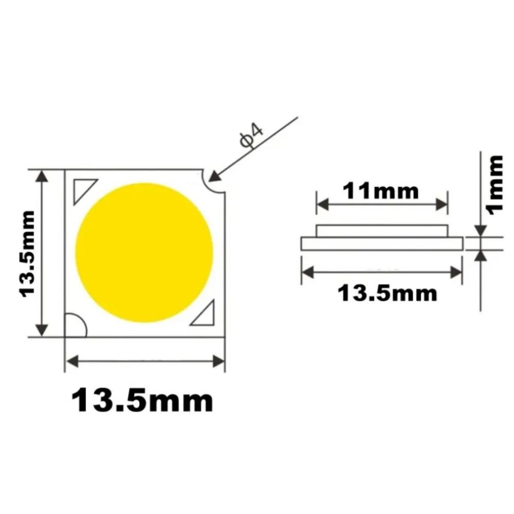 10pcs COB LED Chip 7W 10W 12W 11mm Light Emitting Surface 3000K 4000K 6000K LED Lamp Beads Spotlight Downlight Lamp Light Source