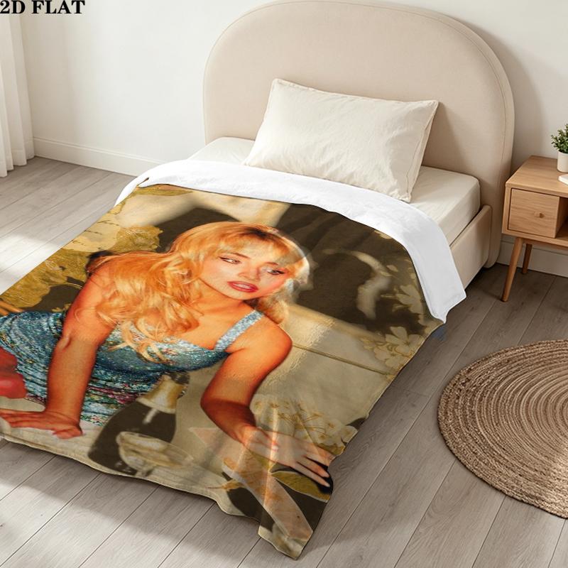 Sabrina Carpenter Print Flannel Blanket, High Quality Comfortable for All Seasons, Home Decor, Warmth and Comfort, Perfect for Christmas Gifts