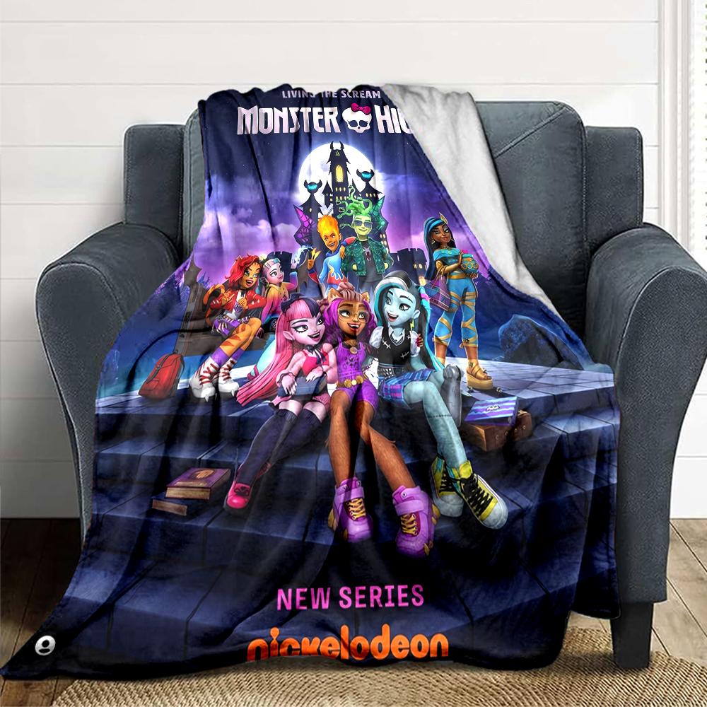 1Pc Monster High Starry Night Blanket For Couch Bed Plush Cozy Fuzzy Blanket Super Soft Warm Blankets For Fall And Winter 091828