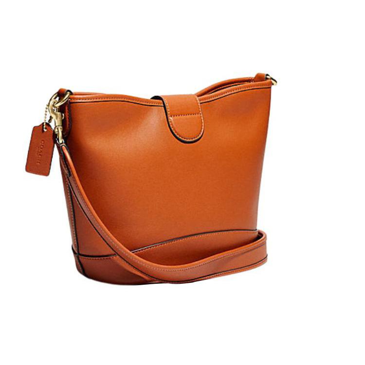 New COACH Cow Leather Bucket Bag, Shoulder Bag, Crossbody Bag Tubas Women's Canyon Red CA112-B4NL4