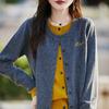 Double-Breasted Faux Two-Piece Cardigan: 2025 Autumn/Winter All-Wool Round Neck Button-Up with Letter Embroidery.