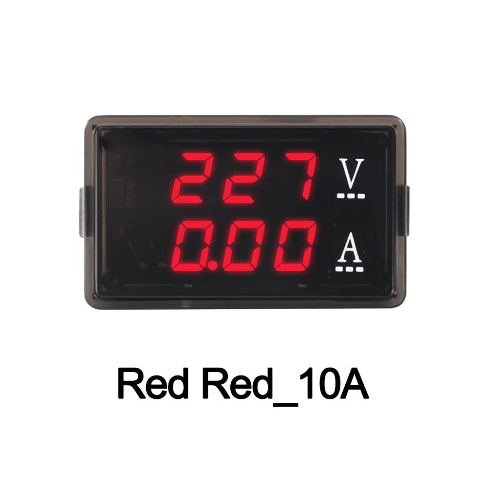 AC70-480V/10A 0.56-inch LED Screen AC Dual Digital Display Voltmeter And Ammeter Volt Meter Gauge Blue+Red