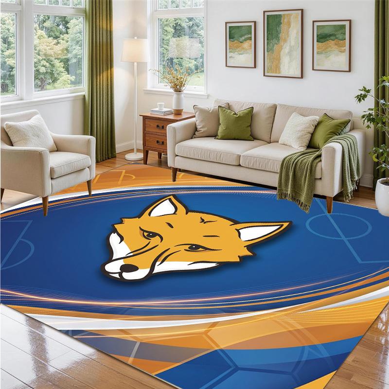 Leicester City Football Design Crystal Velvet Rug Soft Decorative Mat for Bedroom Entrance