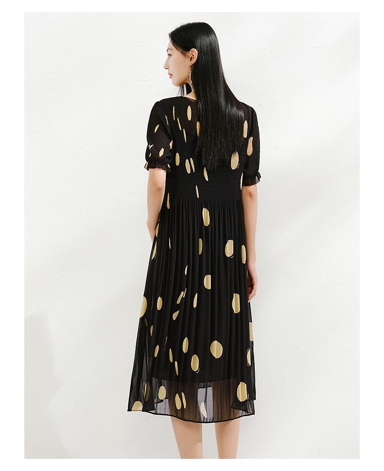 Jiuzi Anna Kou Elegant Temperament Commuting Storm Point Collection Waist Dress Two Piece Set for Women 2025 Summer New Style