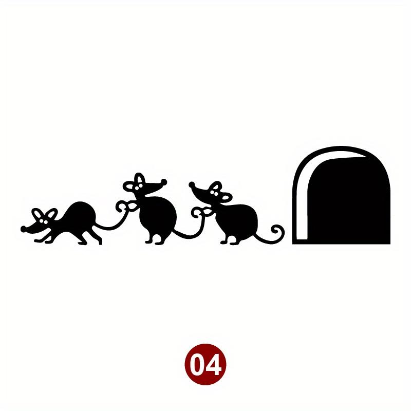 Lovely Mouse Black Car Decals Auto Window Bumper Body Removable Vinyl Decals Animal Auto Accessories Water-Repellent Ornament