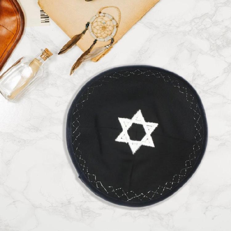 Embroidered Kippa Hat for Men Breathable Israel Yarmulke Hat for Synagogue Event