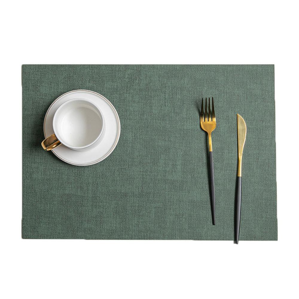 4pcs PU Leather Placemat Rectangular Coasters Durable Tableware Mat  Dinning