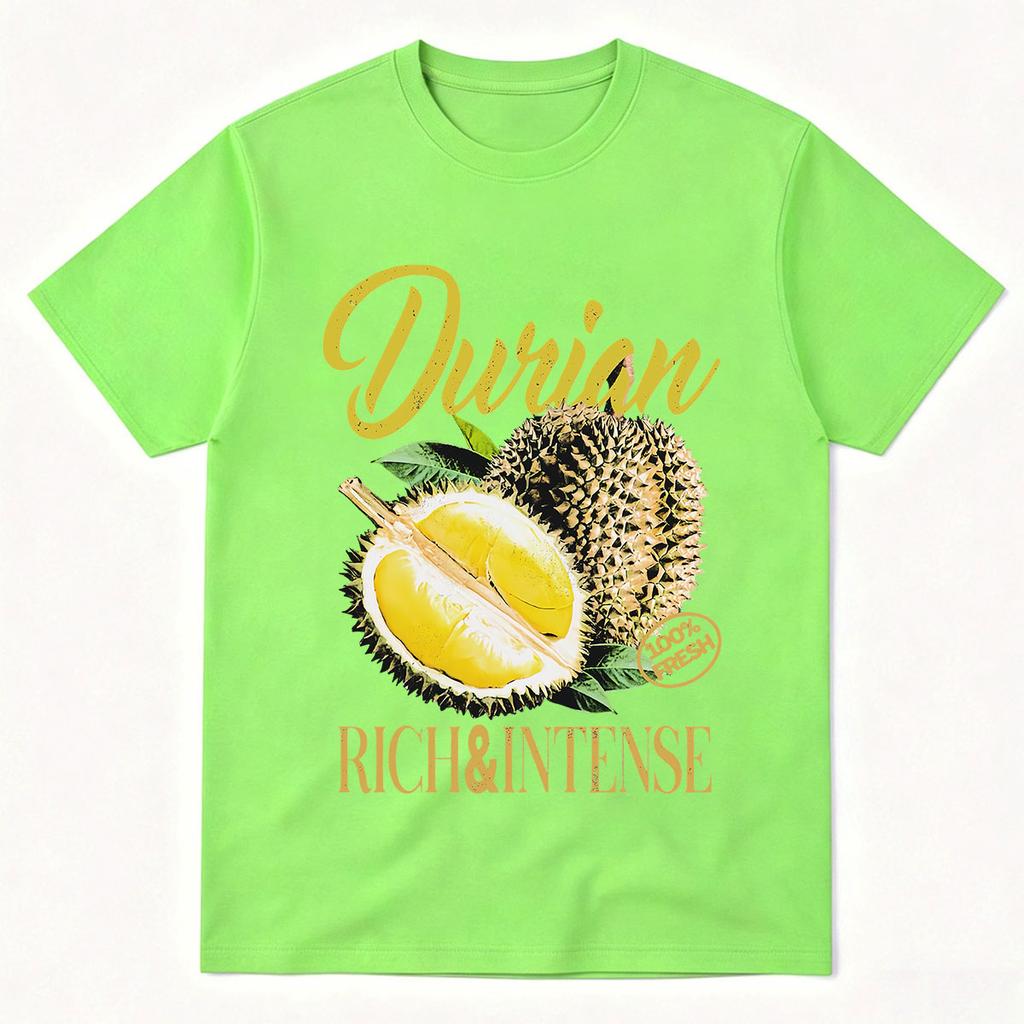 Vintage Durian Fruit Graphic TShirt Retro Tropical Food Tee Shirt 90s Y2k Exotic Southeast Asia King Of Fruits Foodie TShirts