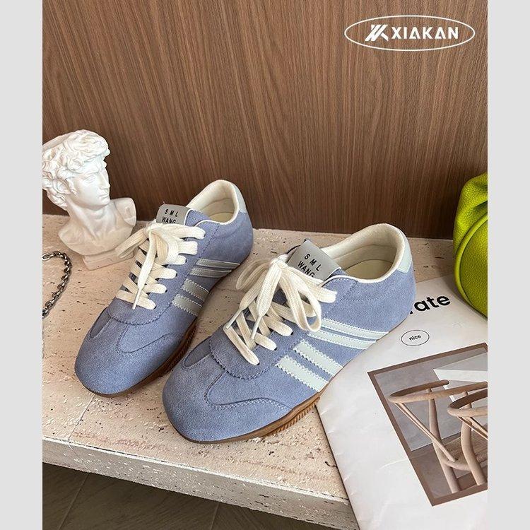 Cowhide version~ Casual sports women's shoes 2025 new spring flat-bottomed non-slip versatile German training shoes women's soft baseplate shoes