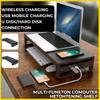 Aluminum Alloy Computer PC Laptop Base Wireless Phone Charging Smart Base Stand With USB 3.0 Port EU Plug