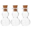 3pcs Wishing Bottles Clear Corked Drift Bottle Glass Corked Diy Bottle For Perfume Storage Jar Gourd Shape Decor