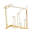 Golden Luxury Mug Holder Metal Countertop Drainer Storage Organiser for Glasses Bottles Household