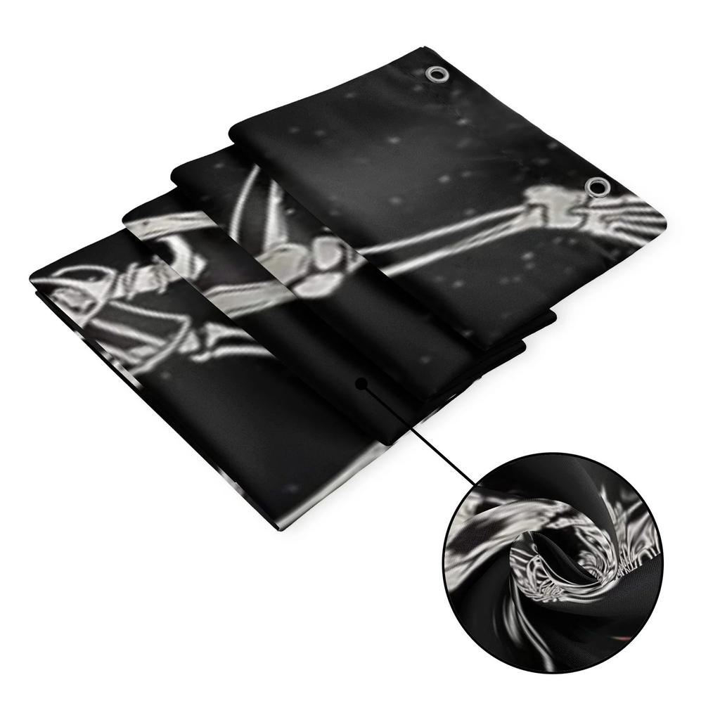 Shower Curtain HD Waterproof No Punch Bathroom Partition Curtain Halloween Print