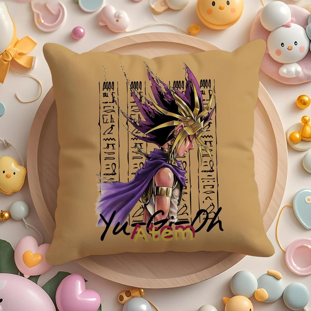 Y-Yugioh S-Stickers Cushion Cover Short Plush Double-Sided Printing Home Machine Washable In Warm Winter Pillow Case