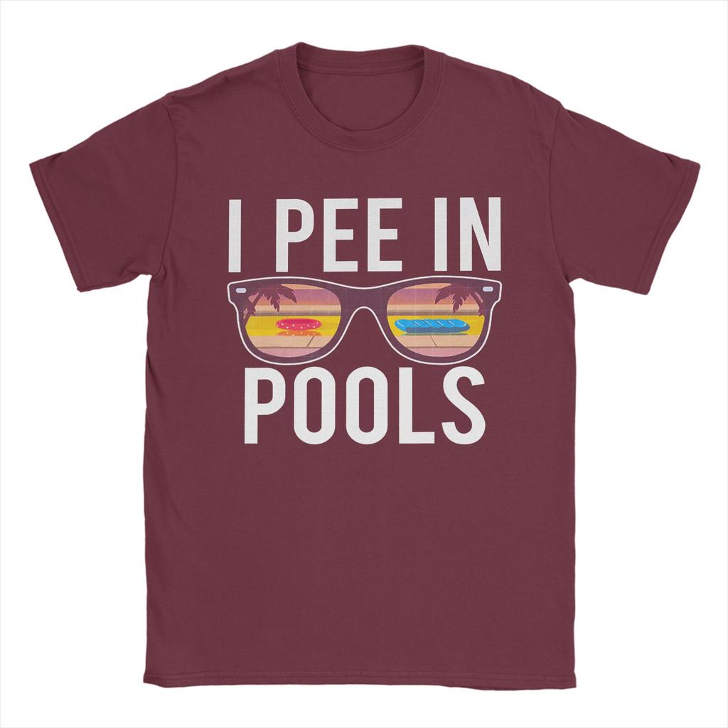 I Pee In Pools Funny Vacation T Shirt Summer  100 Cotton T Shirts For Mens PopularTee Shirt ShortSleeved Vintage Tops