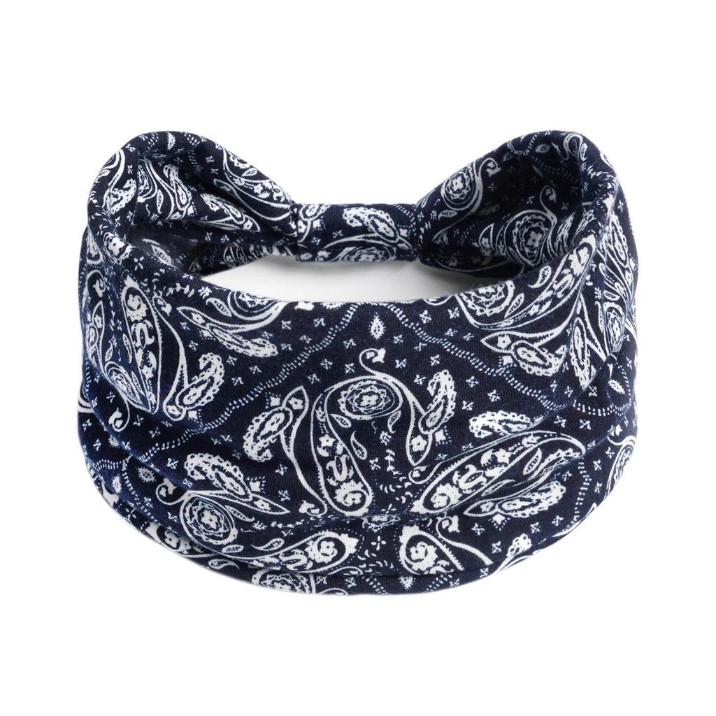 Bandeau large rétro à motif cachemire pour femmes - Bandeau de sport élastique coloré pour yoga