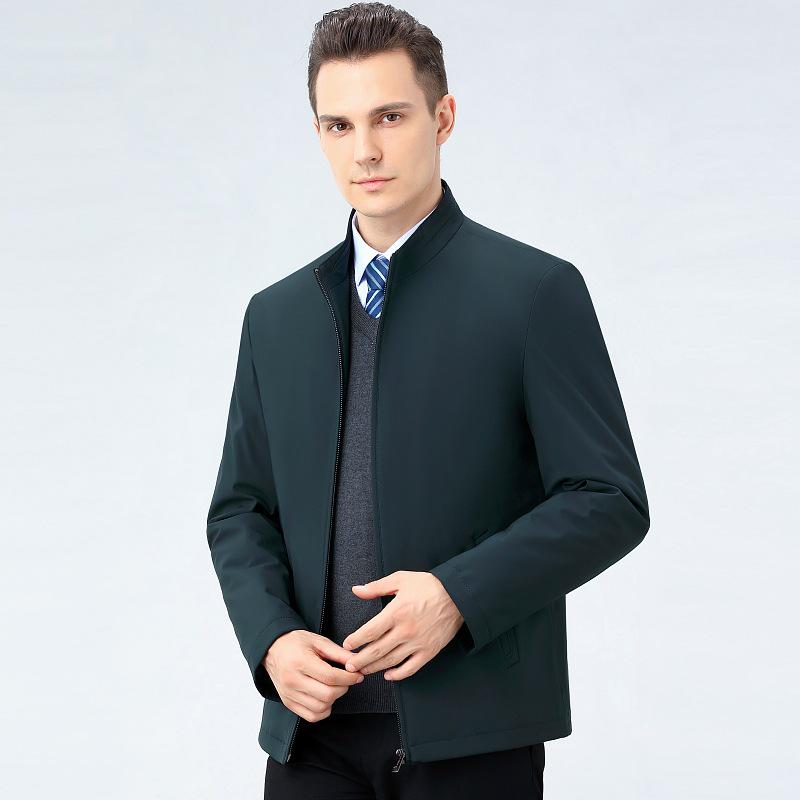 Herren Herbst Leichte Gepolsterte Baumwolljacke mit Stehkragen für Väter mittleren Alters - Warme Oberbekleidung