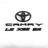 3pcs ABS Overlay Matt black for Toyota Camry 2018-2024 modified three-dimensional covering 3D SE XSE LE trunk sticker accessory