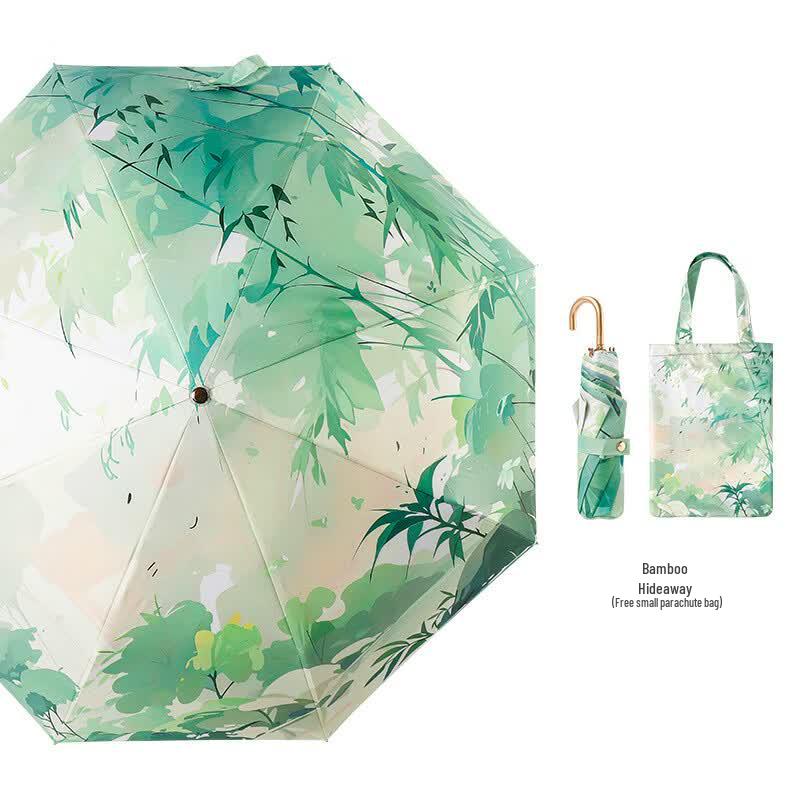 Xuqing Three-Fold Golden Hook Color Glue Dual-Use Folding Umbrella