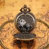 Taschenuhren für Herren, Vintage, Bronze, Taschenuhr, Skelett, vorweihnachtliche Quarz-Taschenuhr, Kettengeschenk für Männer und Frauen