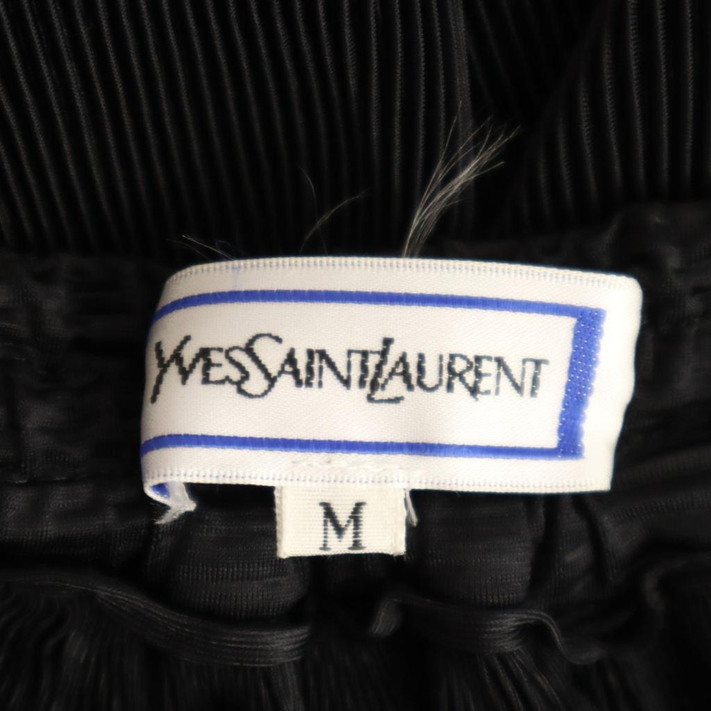 Yves Saint Laurent 90s Old Midi Length Pleated Processing Flare Skirt M Women Used