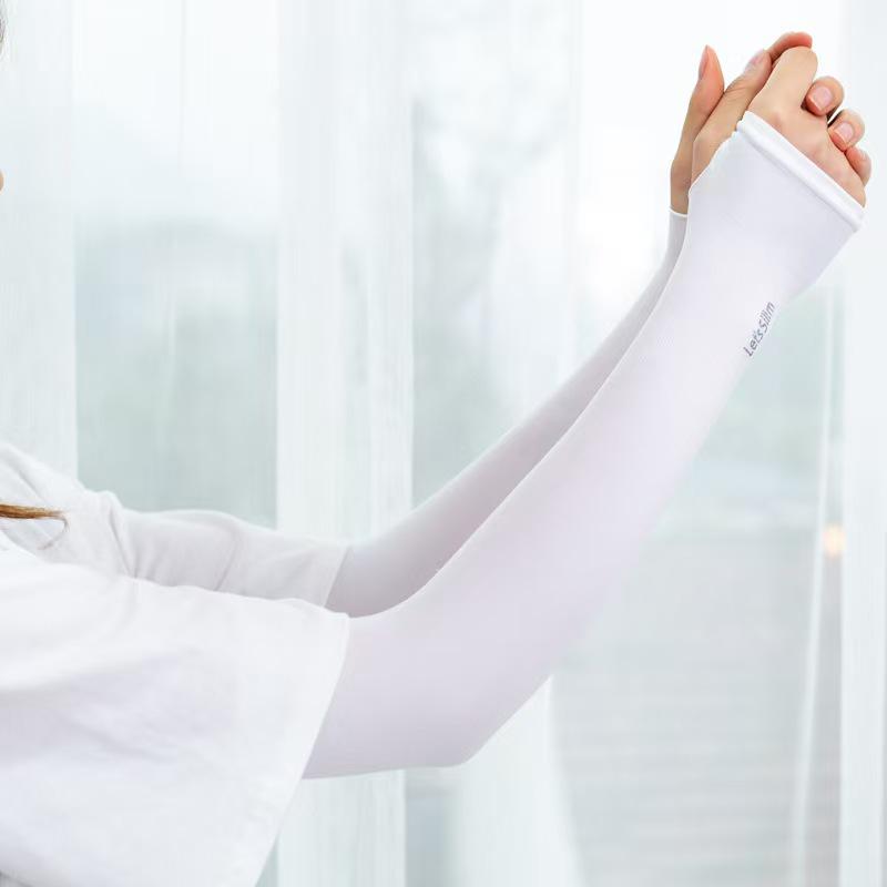 Ice Silk UV Sun Protection Arm Sleeves for Men & Women - Lightweight Cycling Gloves & Elbow Pads