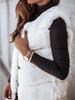 2023 Autumn/Winter Long Round Neck Fur Vest Coat