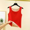 Autumn Winter DE Velvet Thermal Vest O-neck Sleeveless Tank Top Solid Color Seamless Warm Underwear Bottoming Tops