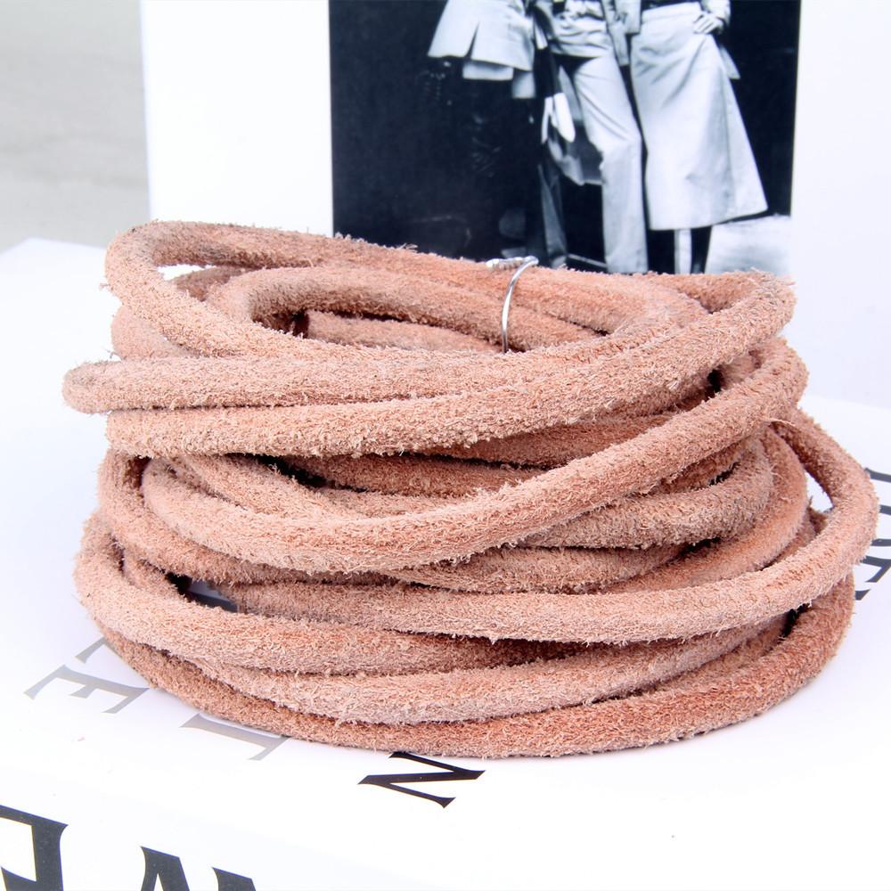 Diy First Layer, Frosted Frizzy Surface, Yak Cowhide Rope, Cowhide Rope 5 6 8Mm Primary Color Leather