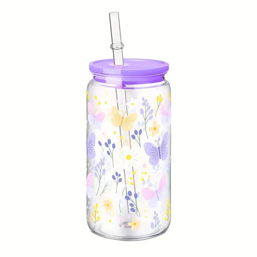 

Reusable Plastic Cup with Straw Lid 16oz Daisy Cherry Blossom Bow Water Bottle Durable Iced Coffee Juice Cup For Party Drinkware