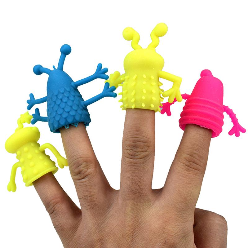4Pcs/Set Expression Hand Puppet Children Finger Puppet Parent Storytelling Prop
