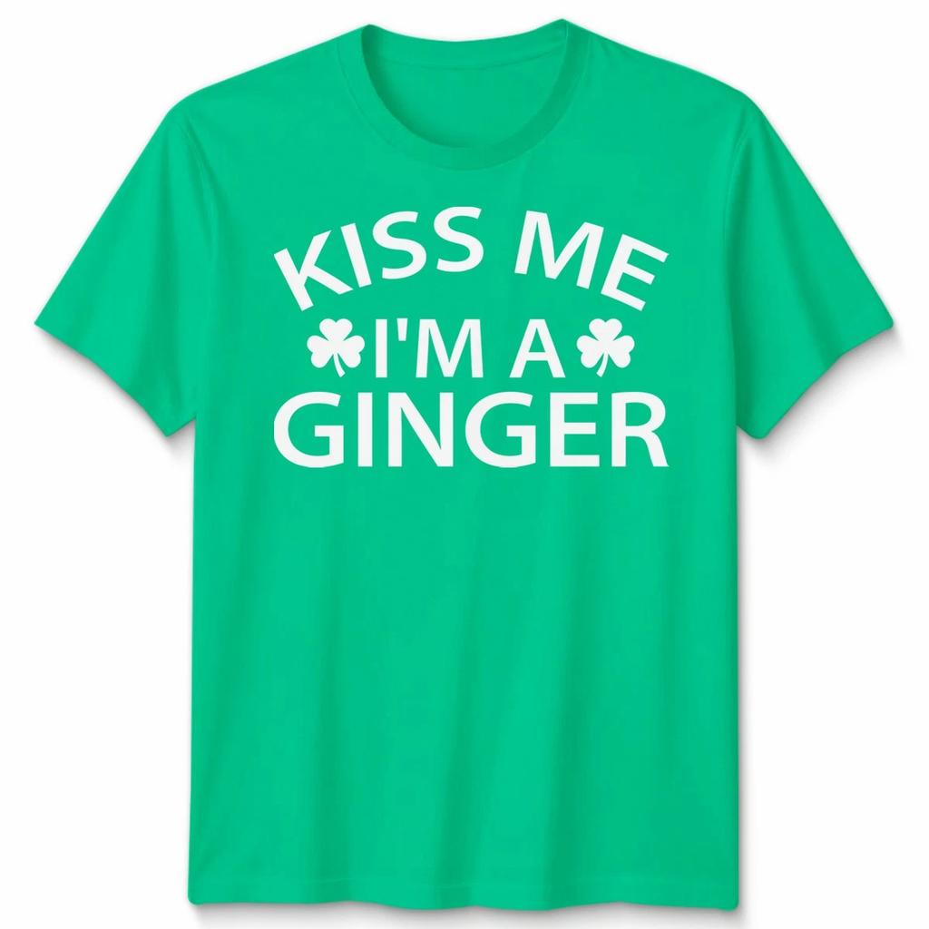 Kiss Me I Am A Ginger Mens Womens T Shirt St Patricks Day Celebration Apparel